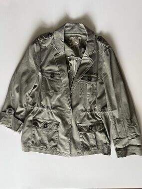 Matilda Jane (Good Hart) Olive Green Khaki Utility Jacket Like New